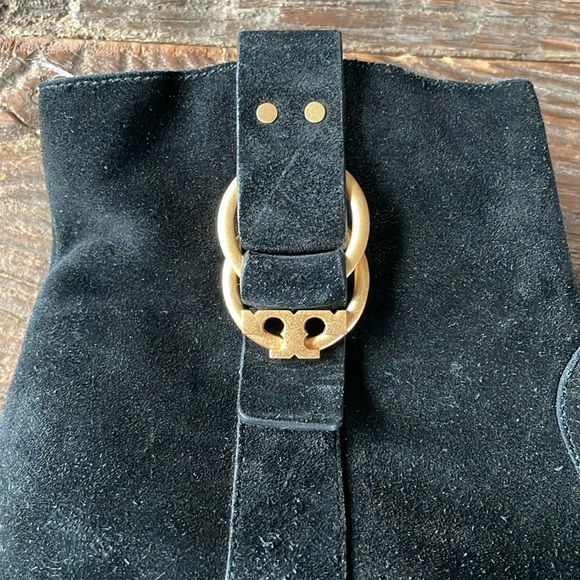 Tory Burch Marsden black suede heeled booties EUC size 7.5/8 - Picture 4 of 13